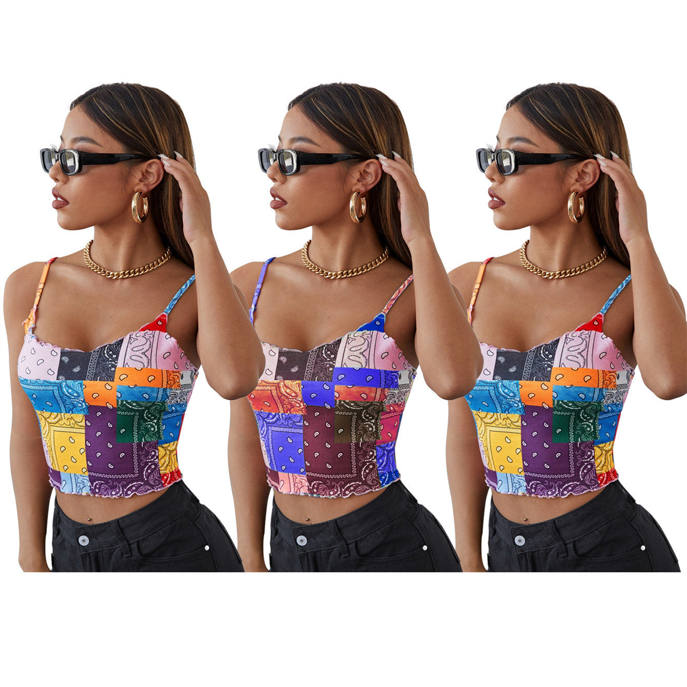 Women's Pit Strip Print Strapless Tube Top