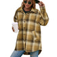 Single Breasted Plush Check Shirt Jacket Top Ladies