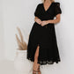 Women's Lace Dress V-neck Short Sleeve Hollow Out
