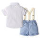 Gentleman Dress British Style Short Sleeve Back Children Suit