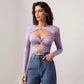 Women's Hollow Out Slim-fit Milk Silk Top