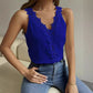 Women's Solid Color Lace Stitching Vest