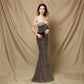 Women's Elegant Banquet Classic Mermaid Velvet Evening Dress