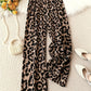Leopard Print Floral Print Casual Jumpsuit Elastic Waist Loose Wide Leg Pants