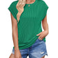 Solid Color Stripe Bat-sleeve T-shirt Summer Casual Loose Vest Tank Womens Clothing