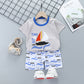Ensemble d'été à manches courtes pour enfants en pur coton