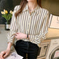 Fashion Personality Stripe Printed Shirt Women