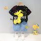 Casual Cute Sika Deer Printed Round Neck
