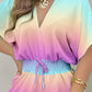 Summer European And American Short-sleeved V-neck Lace-up Jumpsuit