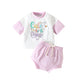 Printed Short-sleeved T-shirt Suit
