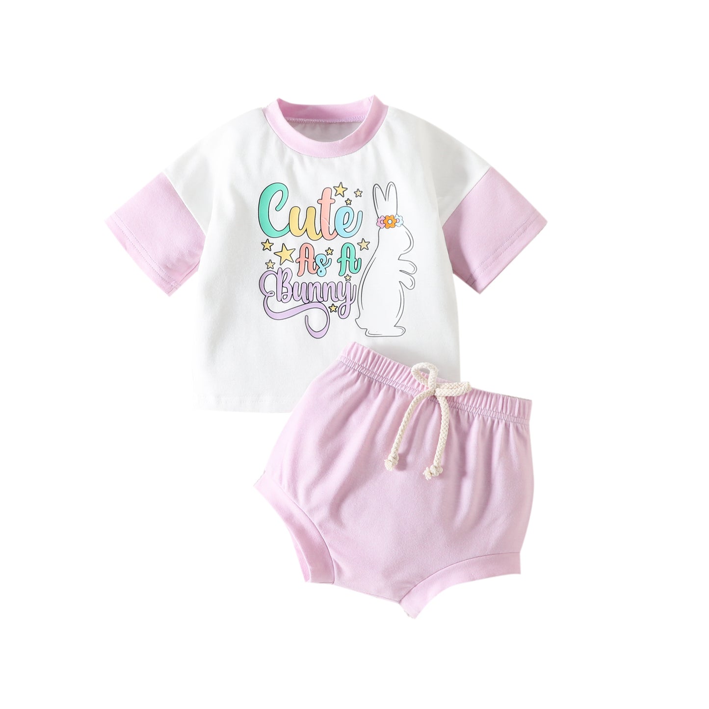 Ensemble t-shirt imprimé à manches courtes