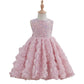 Girls' Sleeveless Sequined Three-dimensional Flower Pettiskirt