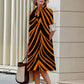 Stripe 3D Digital Printing Animal Grain Loose Dress