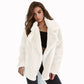 Plush Lapel Woolen Coat Women
