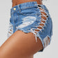 Beggar's Torn Women's Jeans Bandage Nightclub Women's Pants