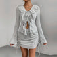 Women's Elegant Fashion Ruffled Slim-fit Suit