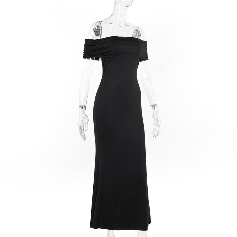 Socialite Style Elegant Backless Off-shoulder Dress Women