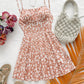 Womens Waist-Cinching Figure-Lifting Floral Sleeveless Slip Dress