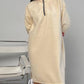 High-neck Half-zip Sweatshirt Dress Warm Fleece Skirt