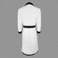 Women's French-style Elegant Contrast Color High Waist 34 Sleeve Dress