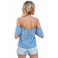 Shirt Women's Small Floral Print Off-shoulder Collar