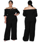 Women's Plus-Size Off-the-Shoulder Sexy Tube Jumpsuit