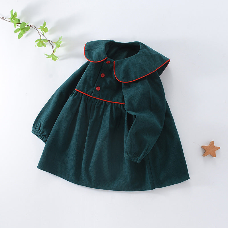 Robe en velours côtelé pour fille Robe de princesse pour bébé