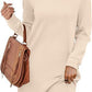 Back Fold Pocket Long Sleeve Sweater Dress