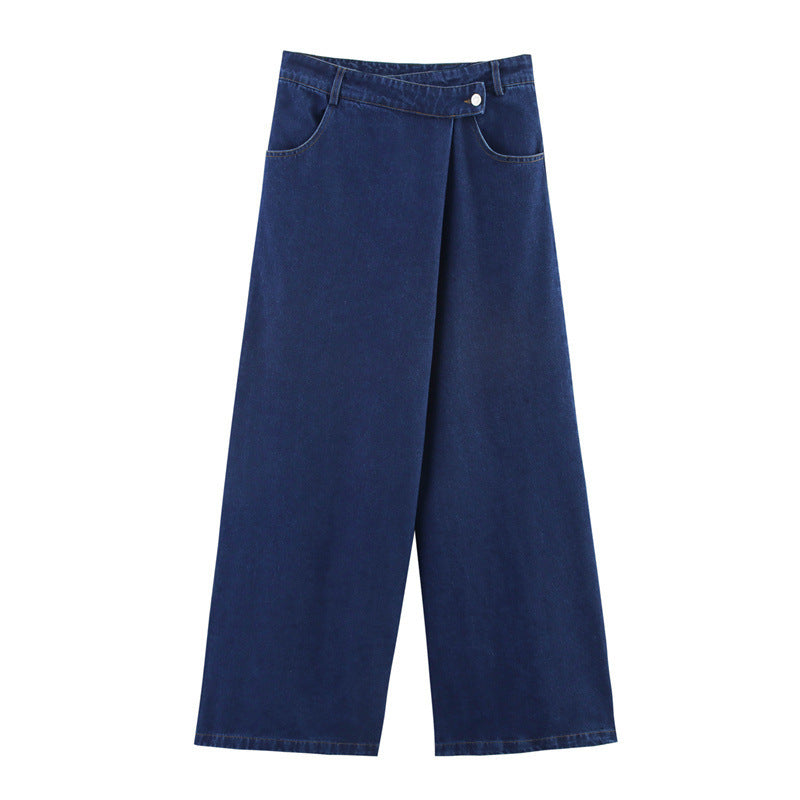American Retro Wide Leg High Waist Jeans Loose