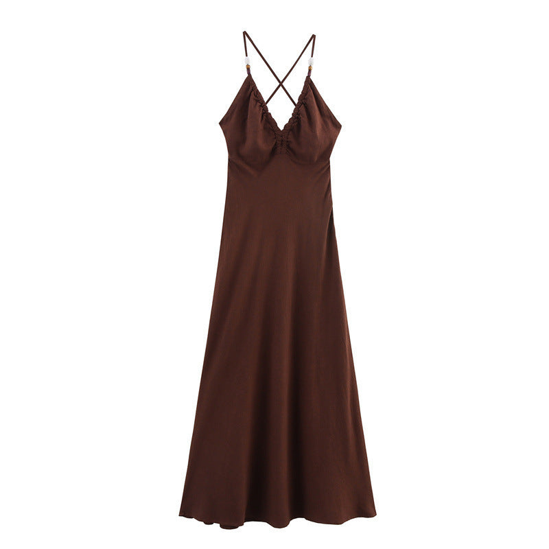 Slim Blended Beaded Midi Skirt Dress