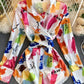 Irregular Tie-dyed Satin Shirt Trendy Top