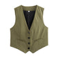 Women's Loose Button Decoration Multi-color Versatile Vest