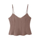 Sling Solid Color Top High Waist Casual Straight Trousers Suit