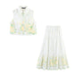 Sleeveless Shirt Top Two-piece Overskirt Suit
