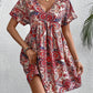 Fashion Women V-neck Printed Dress