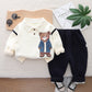 Korean Fleece-lined Two-piece Suit Baby Children Warm Suit