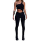 Combinaison d'été taille haute pour femme, épaules inclinées, ajourée, slim, sport, décontractée
