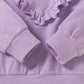 Girls Ruffle Stitching Hooded Sweater Suit