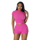 Women's Clothing Sleeveless Midriff-baring Shorts Popcorn Bubble Two-piece Set