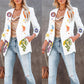 Printed Fashionable Fitted Long Sleeve Small Suit Jacket