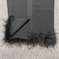 Women's Tube Top Net Skirt Hemline Feather Sheath Dress