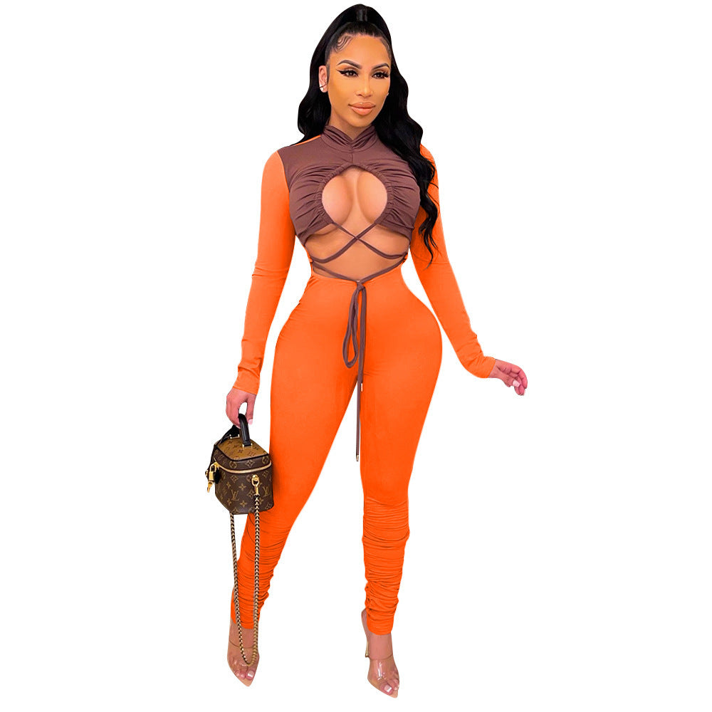 Women's Tied Long Sleeves Jumpsuit