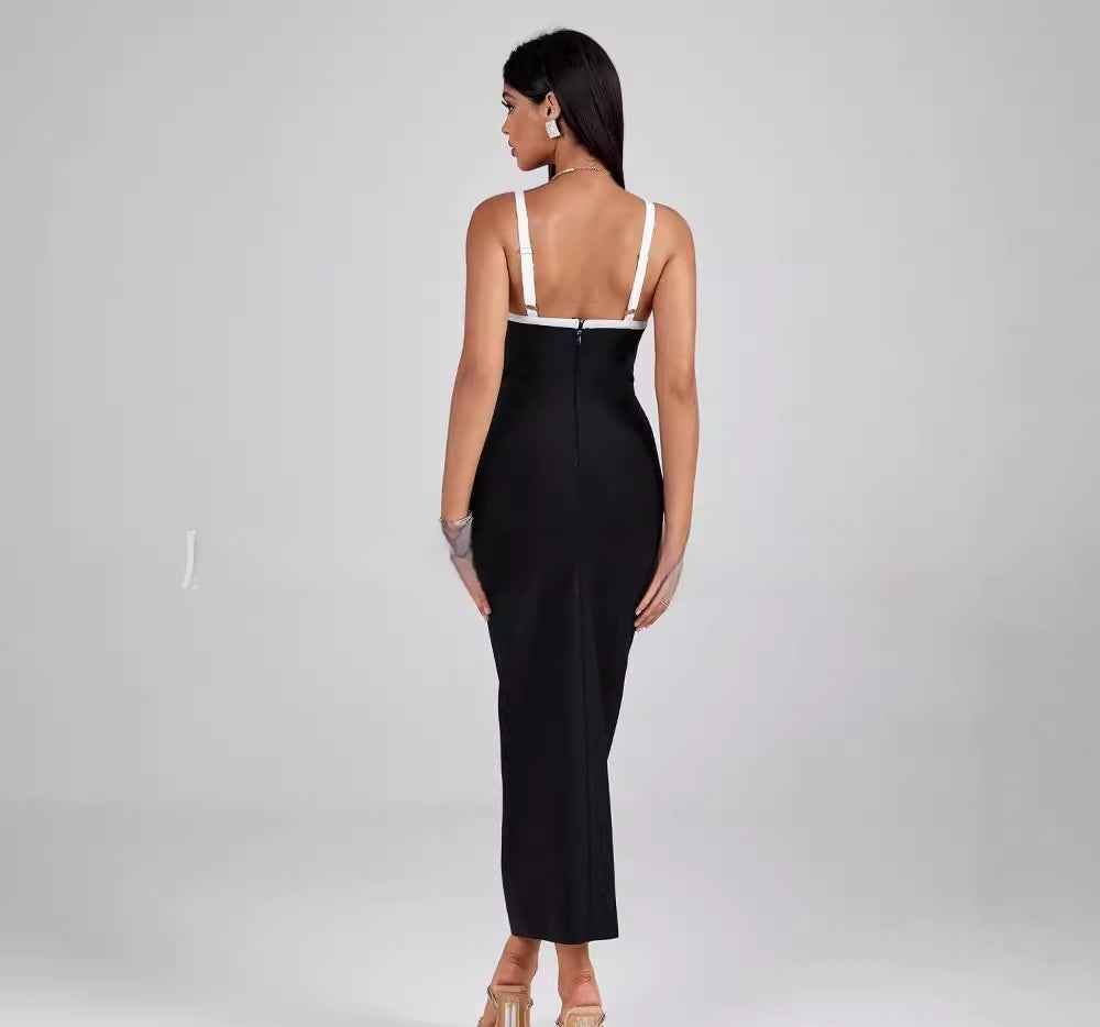 Bandage Dress Sling Stitched Backless Slim Fit Bandage