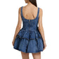 Flower Double Layer Slimming A- Line Slip Dress Short Skirt For Women