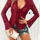 Spring Summer Slim-fit Long Cuff Lace Top