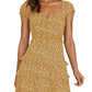 Printed Short Skirt Ethnic Style Pullover Temperament Commute Mid Waist Dress