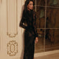 Womens Slit Long Elegant Sheer Dress