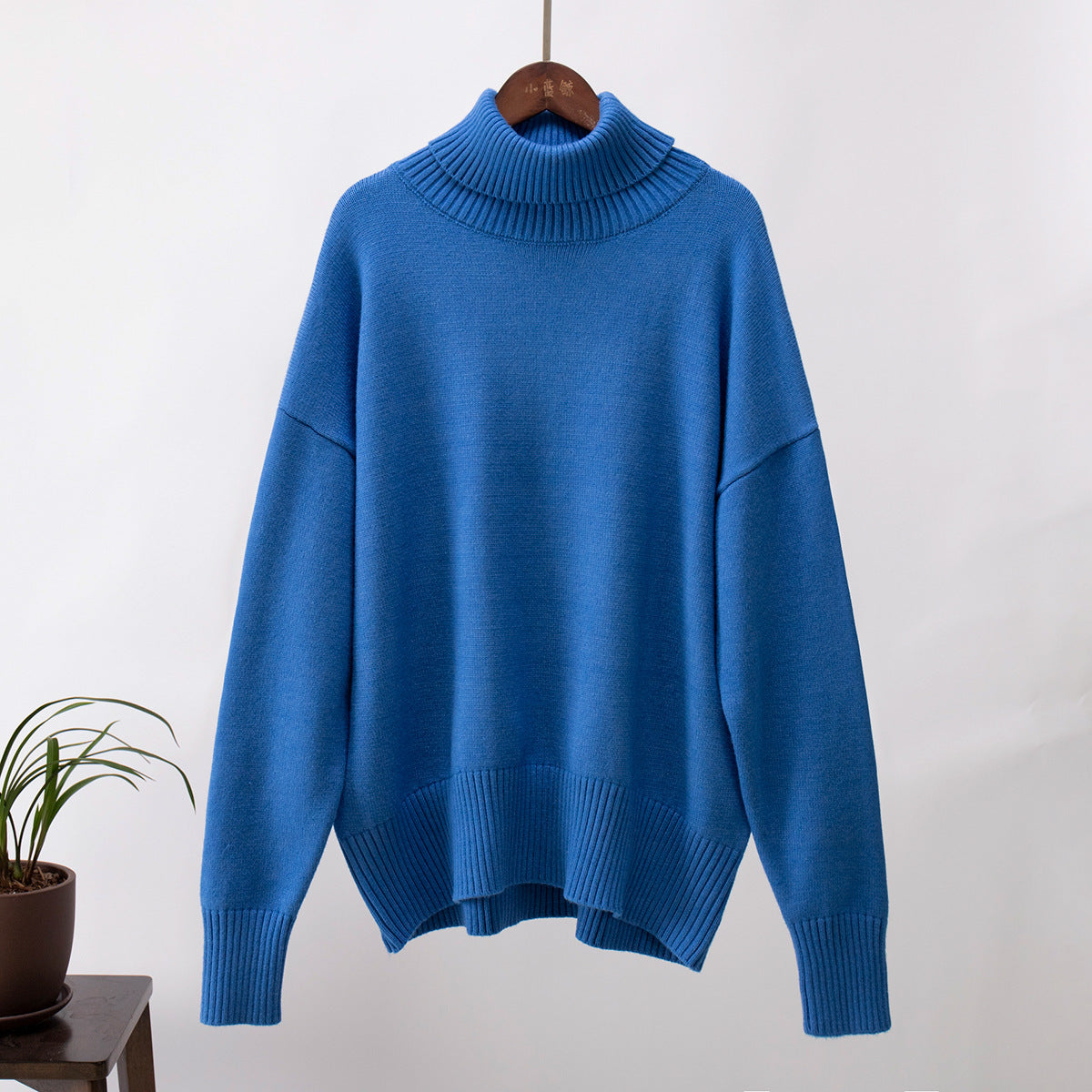 Pull à col roulé uni tendance pour femme