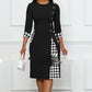 Elegant Short Sleeve Slim Round Neck Dress