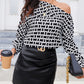 Autumn And Winter One-shoulder Cold-shoulder Printed Top